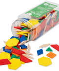 Plastic Pattern Blocks Set Of 250 For Math Manipulatives Fractions Symmetry Patterning And Creativity Kid Friendly fiber jar