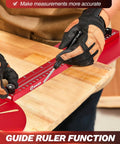 Universal Router Milling Groove Bracket Dope Woodworking Jig For Circular Milling And Straight Edge Trimming in use on wood