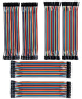 Dupont Jumper Wire Kit 20 Cm Multicolor Ribbon Cables 2 Pack M To F, F To F, M To M with 240 Pieces 6 x 40-Pin Jumpers