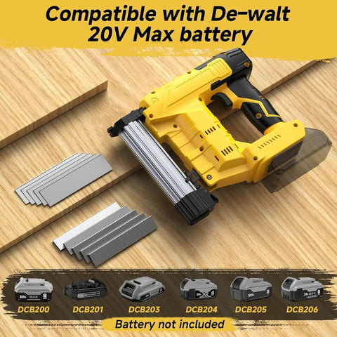 Cordless Two In One 18 Gauge Brad Nailer And Stapler Battery Powered Nail Gun With Fasteners For Wood Carpentry Trim Framing Tool Only on wood with fasteners.