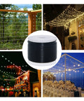 Ultimate 250ft Globe String Light Suspension Kit For Outdoors All In One DIY Hanging Set featured in various outdoor settings.