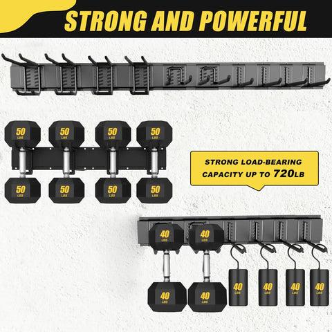 64 Inch Garage Tool Organizer Wall Mount With 18 Adjustable Garden Tool Hanger Rack Heavy Duty Hooks And Shovel Holder weights
