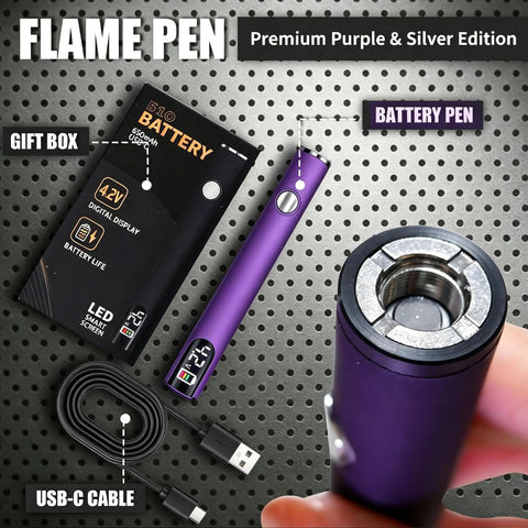 510 Threaded Soldering Pen With LED Display USB C Charging Pro Grade Three Level Temperature Control Built For Precision Appliance Repair Electronics Repair And DIY Projects Purple shown with USB-C cable and packaging