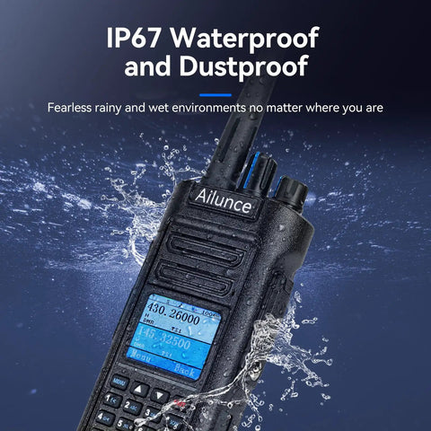 HD2 DMR Handheld Radio Dual Band Digital And Analog Two Way Radio With 500K Contacts And 3200mAh Battery IP67 Waterproof