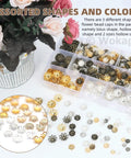 2100Pcs Flower Bead Caps And Spacers Set 4 Sizes Hollow Filigree End Caps in bronze, gold, silver with storage box and flowers