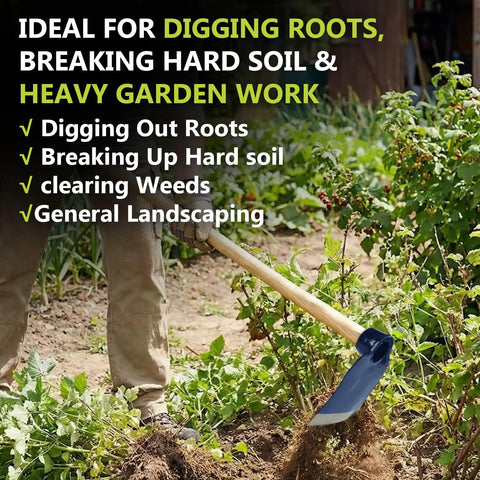Grub Hoe Head 1.6 Lb Heavy Duty Garden Tool With Four And A Half Inch Blade Width And One And Three Quarter Inch Hole For Tough Soil Landscaping Or Yard Work Steel Construction No Handle Included For Beastly Durable Versatile Yard And Farm Tasks