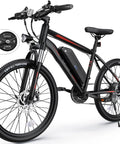 26 Inch Electric Mountain Bike With 350W Motor, 19.8 MPH Top Speed, 374.4Wh Removable Battery, All Terrain Features