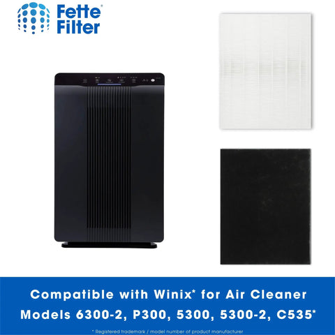 Two Pack Premium HEPA H13 Filter Plus Eight Carbon Replacement Filters For Winix 115115 Size 21 Plasma Wave Air Purifier