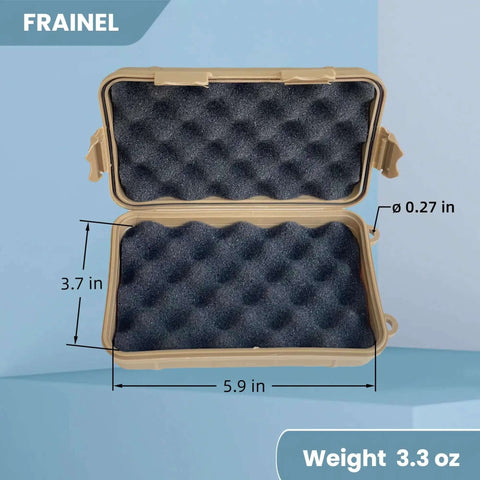 Rugged Hard Drive Case With Shockproof Foam And 4X Secure Lock For 2.5 Inch External SSDs and Backup Drives, open view with dimensions.