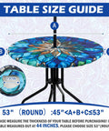 Mandala Round Outdoor Tablecloth With Umbrella Hole Zipper For 45 To 53 Inch Tables Waterproof Anti Wrinkle Durable Patio Party Gear