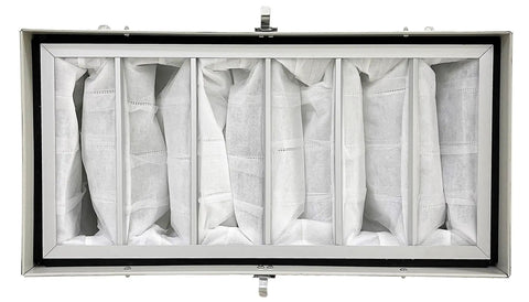 Filter component of Versatile 1025 CFM Air Filtration System With Remote 3 Speed Portable On Wheels Or Ceiling Hanging Ideal For Garage Shop Dust Collection And Woodworking Stations For Home Shop And Pro Woodworking Air Quality Control And Convenience.