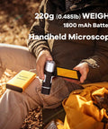 Handheld Digital Microscope With Built In LCD Screen Rechargeable Battery Portable Pocket Microscope For DIY Electronics Jewelry Soldering And Tiny Parts Inspection Anywhere In Your Home Workshop Or Field, 4-inch screen