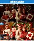 IR night vision feature of 4K Camcorder For YouTube Vlogging With 80MP Image Capture, showing improved brightness in low light.