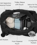 Open Mens Gym Bag With Shoes Compartment And Wet Pocket Convertible Duffle Bag And Backpack Waterproof Sports Bag Black
