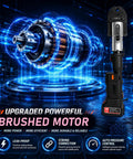 Rock Solid 18V Electric Pro Press Tool With Six Jaws And Massive 60KN Power is showcased against a futuristic background.