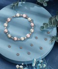 Bracelet with Antique Silver Daisy Flower Spacer Beads 6mm 300Pcs Tibetan Style Alloy Spacer for Jewelry Making on blue background