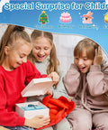 Instant Print Camera For Kids 3 To 12 Blue Inkless Selfie Toy With Printing Paper And 5 Colored Pens Great For DIY Photo Crafts Scrapbooks And Kid Friendly Gift, kids opening gift box