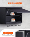 Wall Mounted Metal Storage Cabinet With 120 Lbs Per Shelf Load 20 Inch Tall Powder Coated Steel Garage Cabinet Adjustable Shelves