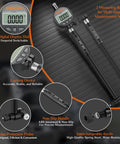 BOBOVAV digital dial bore gauge set with dual measuring rods, locking knob, and interchangeable anvils