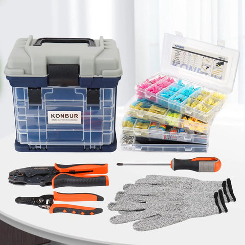Marine And Automotive Electrical Tool Kit With Wire Connectors And Terminals The Ultimate Grab And Go Home And Workshop Wiring Set In A Portable Tool Box Organizer With Crimper For Quick Connections And Easy Repairs