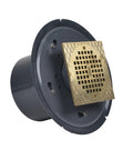 6 Inch Pvc Adjustable Commercial Floor Drain With Hefty Brass Grate And Square Ring Easy Pivot Strainer