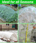 DIY Greenhouse Hoops Kit For Grow Tunnels 161 Piece Garden Support System with netting covering plants