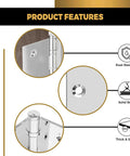 Solid Brass Chrome Door Hinges Set Of 24 Heavy Duty Ball Bearing 5x5 Inch Hinges with rust resistance and polished chrome finish