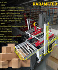 Heavy Duty Automatic Case Sealer Double Flap Box Taping Machine with adjustable guides for different box sizes.