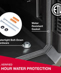 Beefy Fireproof And Waterproof Safe With Backlit Digital Keypad And Override Key showcasing waterproof gasket and bolt-down hardware.