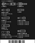 Diagram of Quarter Inch Drive Bit Set With Belt Clip Bit Check And Rapidaptor Holder In Carrying Case Including 28 Bits Adapter.