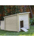 Ecoflex Jumbo Chicken Coop For 4 To 6 Chickens With No Fuss Assembly And Odor Resistant Build, Tan, urban barn style, outdoors