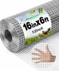 Badass Heavy Duty 19 Gauge Hardware Cloth Chicken Wire 1/2 Inch Mesh 16 By 6 Feet roll with hand comparison for size reference.