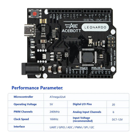 ATmega32U4 Arduino Compatible Microcontroller Board With USB Type C Cable, DIY Starter Kit, 7 To 12V Input, 16MHz Clock, 20 Digital IO Pins With PWM, 2.5KB SRAM, Ideal For Prototyping Projects And Learning Electronics. black ATmega32U4 Leonardo board with USB-C port and pin headers
