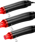 Compact 3 Pack Heat Gun Hot Air Tool For Crafting And Epoxy Resin Projects Fast Heating Blower For Vinyl Wrap And Paint Drying sleek black devices