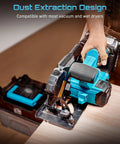 Heavy Duty 6-1/2 Inch Cordless Circular Saw Featuring Twin 21V 8000 Mah Battery Set And Rapid Charger Kit with dust extraction design