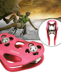 Heavy Duty Double Trolley Zipline Kit With 25kN Carabiner And Dual Tandem Pulleys in use during climbing on a mountainside