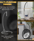 Hanging Hammock Chair Stand With Round Base For Hammock Chair And Egg Chair Porch Swing Indoor Outdoor Use 360 Degree Rotation