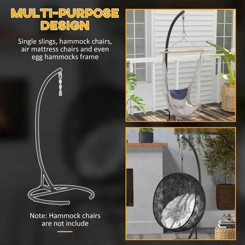 Hanging Hammock Chair Stand With Round Base For Hammock Chair And Egg Chair Porch Swing Indoor Outdoor Use 360 Degree Rotation