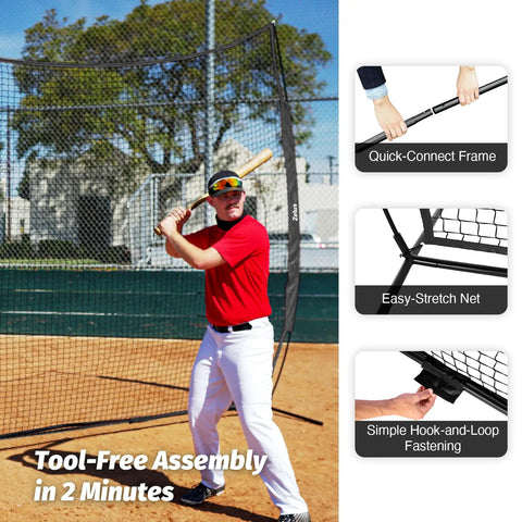 12x9 Foot Barricade Backstop Net For Baseball Softball Lacrosse Soccer Basketball And More Durable 5 Ply Knotless Netting