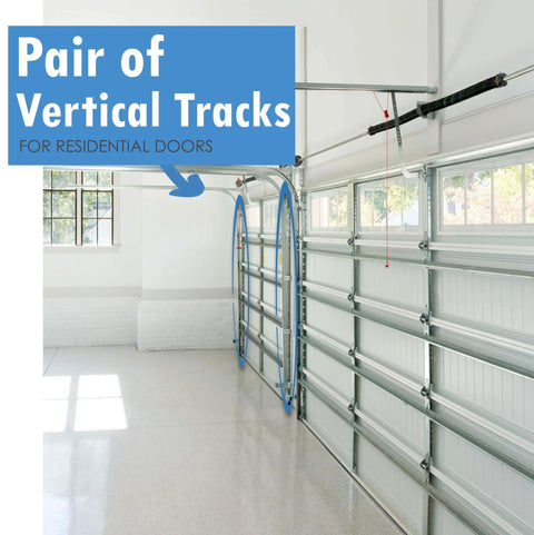 Vertical Garage Door Track Replacement Kit Left And Right Rails For 7 Foot Doors Galvanized Steel Hardware 2 Inch Roller Compatibility