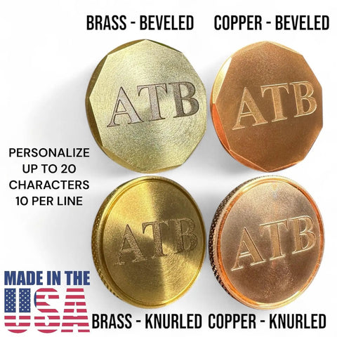 Personalized Golf Ball Marker Set Of 2 In Solid Brass And Copper With Knurled Edges Engrave Up To 20 Characters Durable American Made Metal Perfect Golf Gifts For Men Customizable Ball Markers For Serious Players