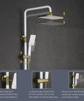 Kick Start Your Daily Ritual With This Clean White Shower Set Featuring A Smooth Waterfall Tub Spout Plus A Spacious 260 By 170 Mm Rainhead Coupled With A Practical Handheld Combo Built For Quick Wall Mounting To Elevate Any Bathroom Flex with adjustable shower head.