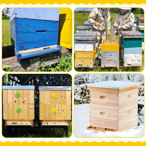 Four Pack Wood Beehive Entrance Reducers for Ten Frame Beehives Easy Install Protectors for Beekeeping Supplies outdoors