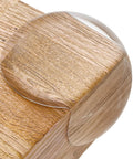 Transparent PVC Corner Protectors For Baby Safety And Furniture Edge Guards shown installed on wooden furniture corner.