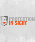 Protection In Sight logo with crown emblem on textured background