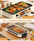Smokeless Electric Indoor Grill 1500W 2 In 1 With Nonstick Removable Grill And Griddle Plate Temperature Control setup