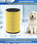 Replacement True HEPA Filter For Homedics Air Purifier 5 In 1, AP-T40FL And AP-T45 Compatible, next to a dog