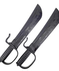 18 Inch Polypropylene Wing Chun Sword Set Of 2 In Black Durable Practice Swords For Martial Arts Training Lightweight And Safe