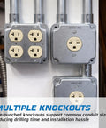 Pro Grade Heavy Duty Electrical Junction And Outlet Box Set Eight Pack With Dual Depth 4x4 And 4x2 Metal Boxes Four 1.5 In Deep 21 Cu In Junction Boxes And Four 1.875 In Deep 13 Cu In Outlet Boxes Industrial Grade Kit For Wiring Projects, metal conduit boxes with multiple knockouts