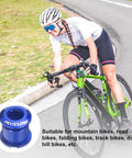 Cyclist riding with Ten Pieces Dope Double Chain Ring Bolts M8 Aluminum Alloy Crankset Nuts Chainwheel Screws For Road Bike And Mountain Bike